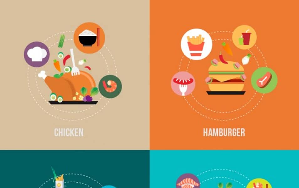 Food icons infographic