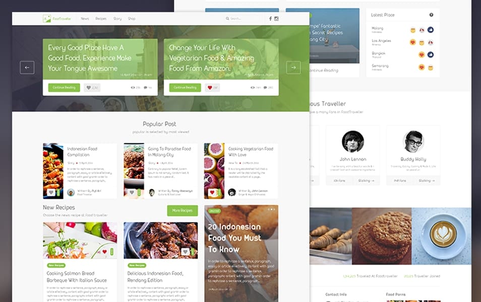 FoodTraveller Free PSD Template