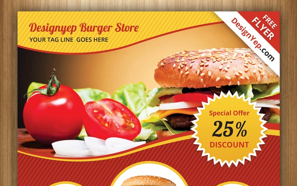 Free Burger Store Flyer PSD Template