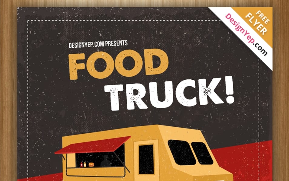 Free Food Truck Flyer PSD Template