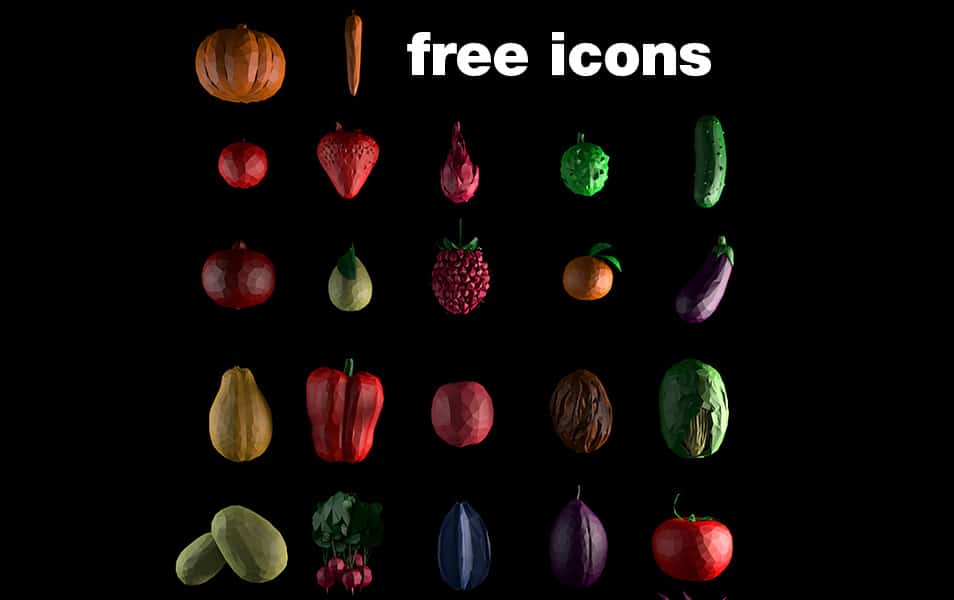 Free Icons Pack – Fruits & Vegs