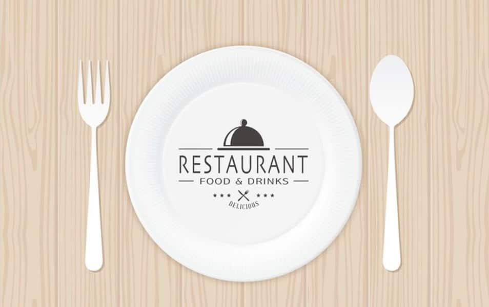 Free Restaurant Logo On Paper Plate Vector