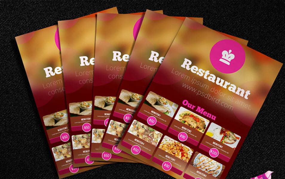 Free Restaurant Menu card/Brochure PSD