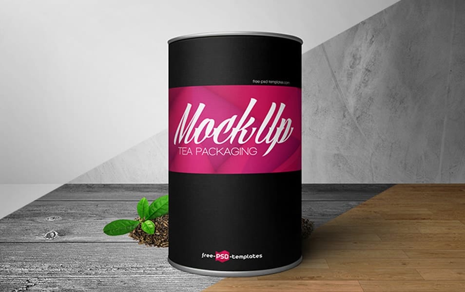 Free Tea Packaging Mock-up in PSD