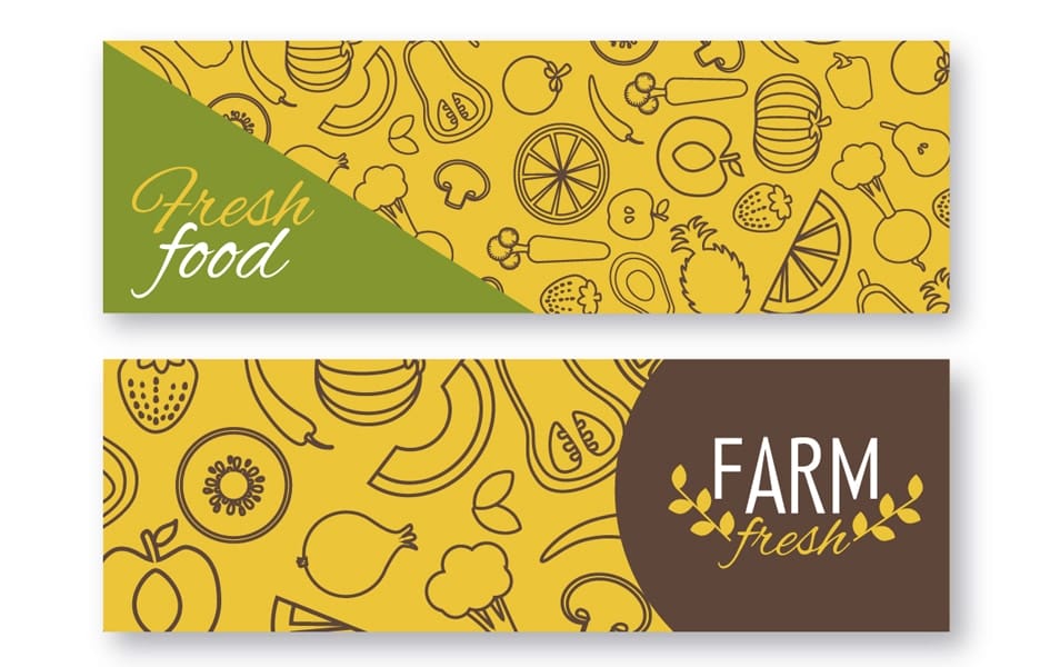 Fresh vegetables banner set