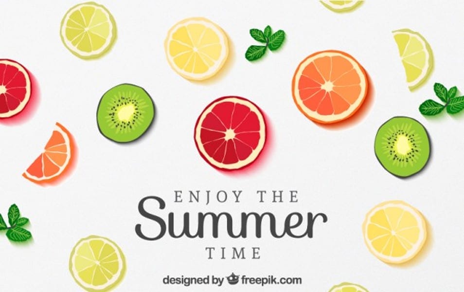 Fruit slices poster for summer