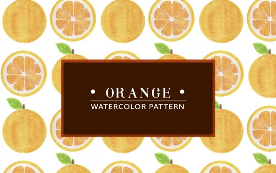 Hand Painted Orange Watercolor Pattern