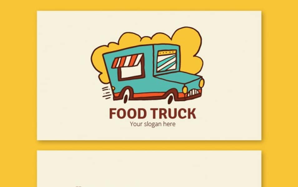 Hand drawn food trucks banners