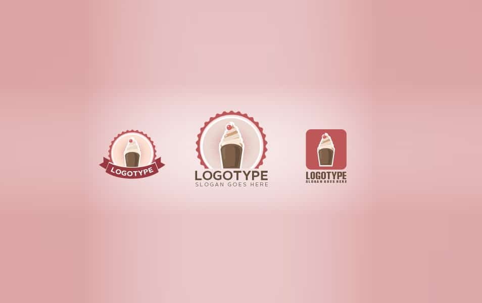 Ice Cream in a Circle Logo Template