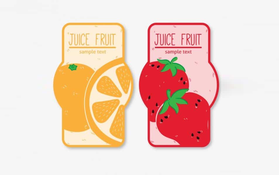 Juice fruit label set