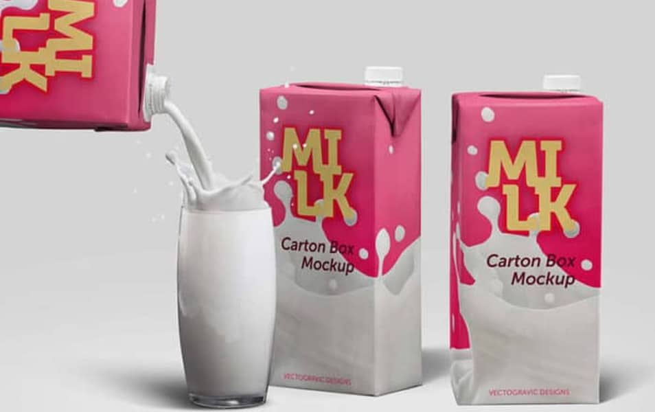 Milk Carton Box Mockup