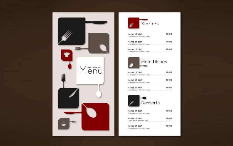 Minimalist christmas menu