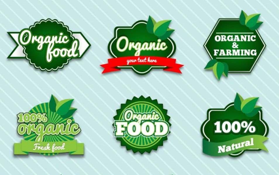 Organic premium badges set