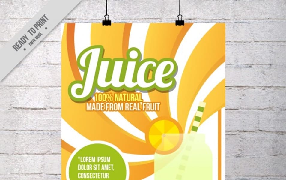 Poster advertising orange juice