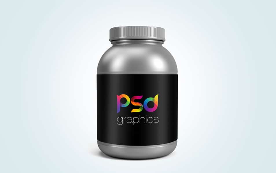 Protein Jar Packaging Mockup Free PSD Graphics