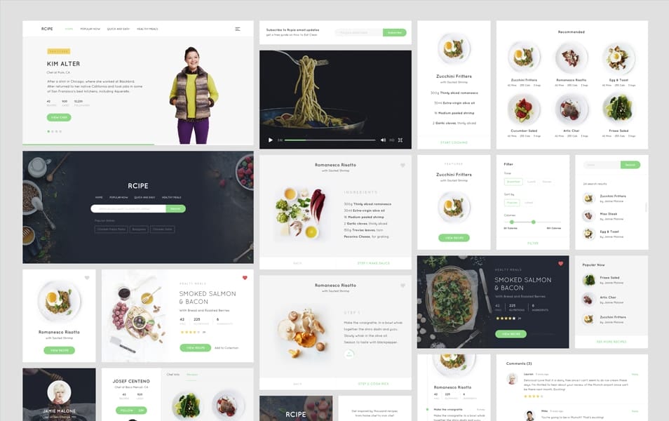 Recipe Free UI kit Sketch