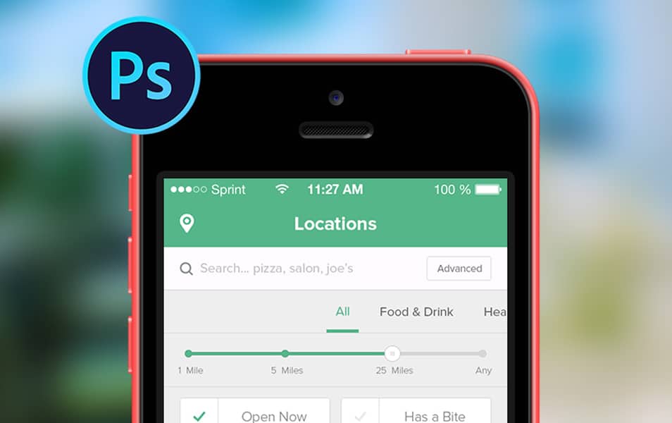 Restaurant App for iOS psd