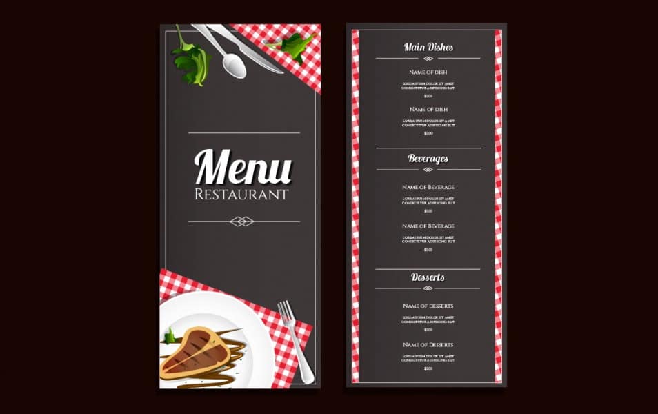 Restaurant menu template