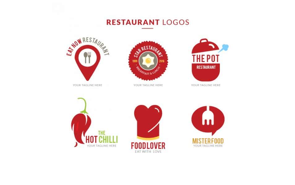 Restaurant red logos