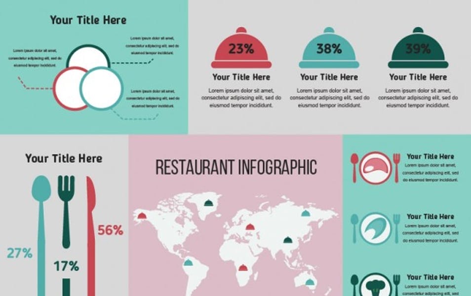 Restaurant with infographic elements