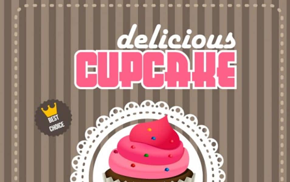 Retro Cupcake Poster Design
