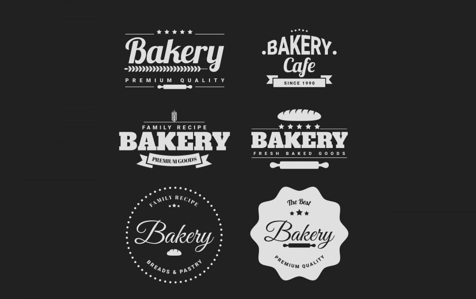 Retro bakery badges pack