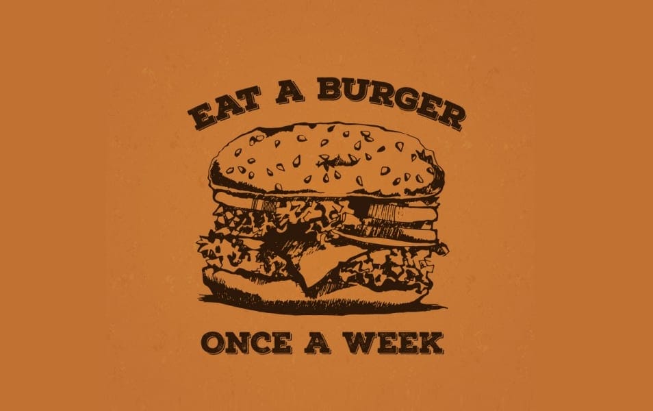 Retro poster with a burger