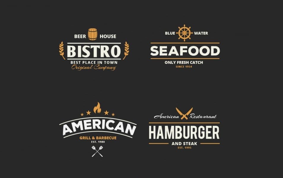 Retro restaurant badges