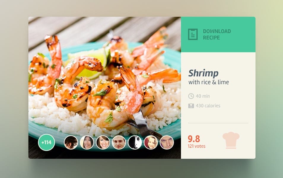 Seafood Widget PSD