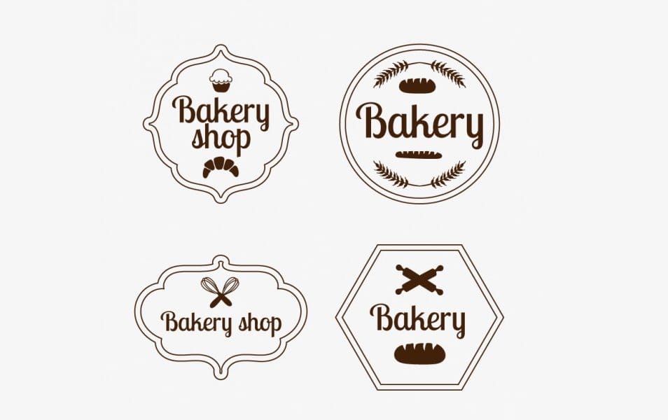 Set of Vintage Bakery Badges