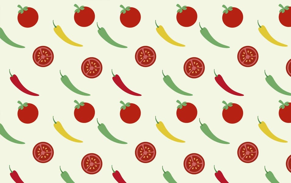Tomatoes and peppers background