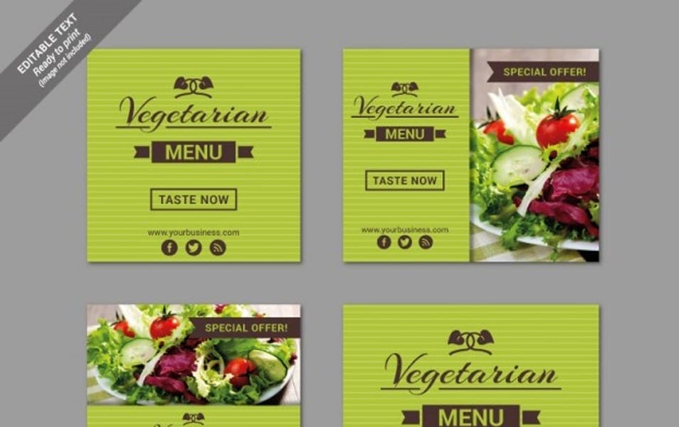 Vegetarian restaurant banner templates