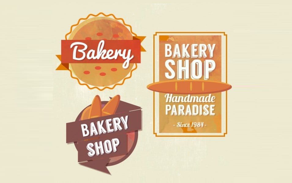 Vintage Cute Bakery Shop Badges