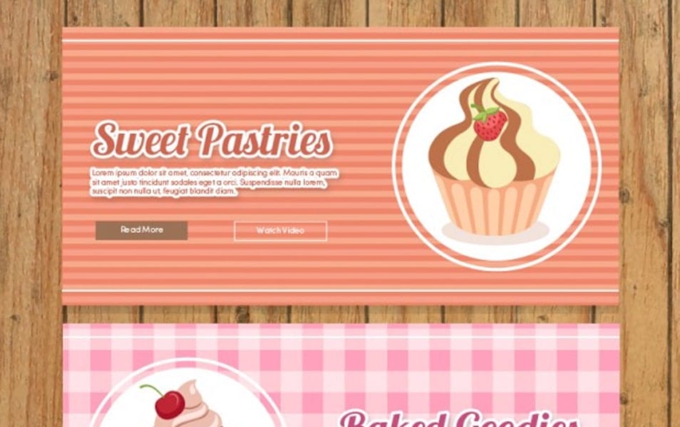 Vintage bakery banners