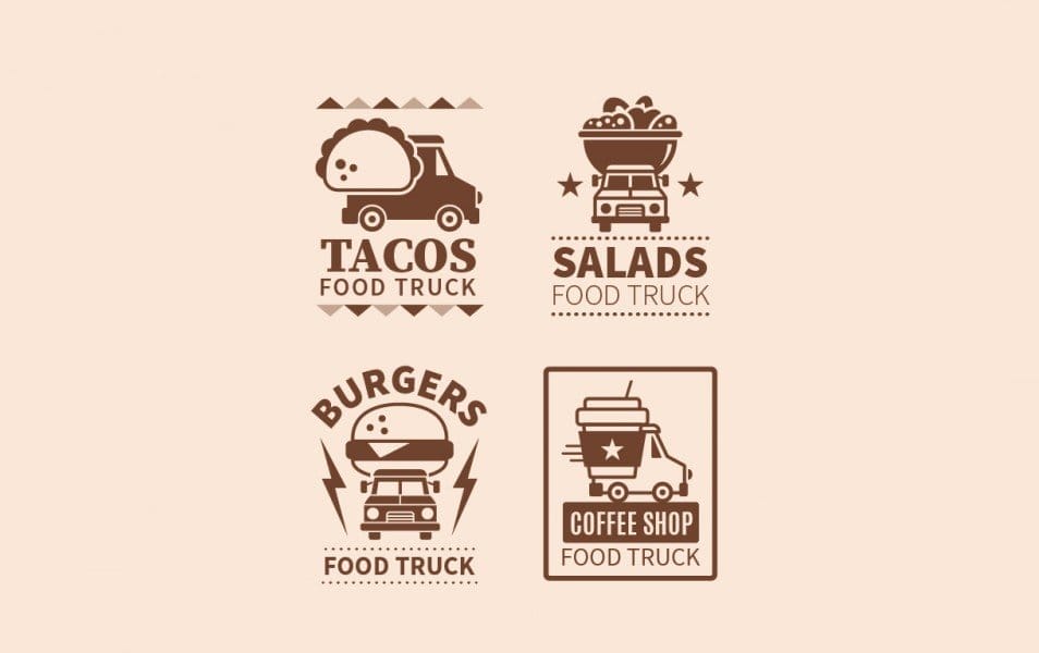Vintage food truck logos
