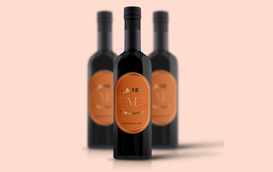 Wine Bottle Mockup PSD