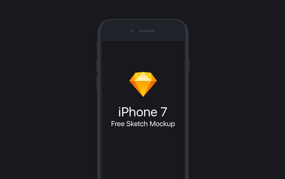 Free Flat iPhone 7 Sketch Mockup