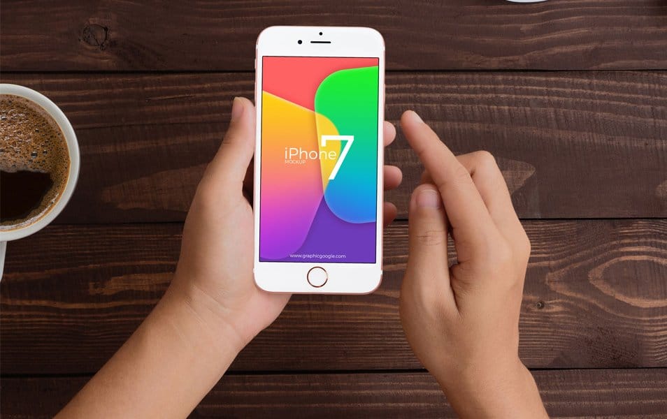 50+ iPhone 7 Mockup Design Templates 13 Free Man Holding iPhone 7 Mockup PSD Template