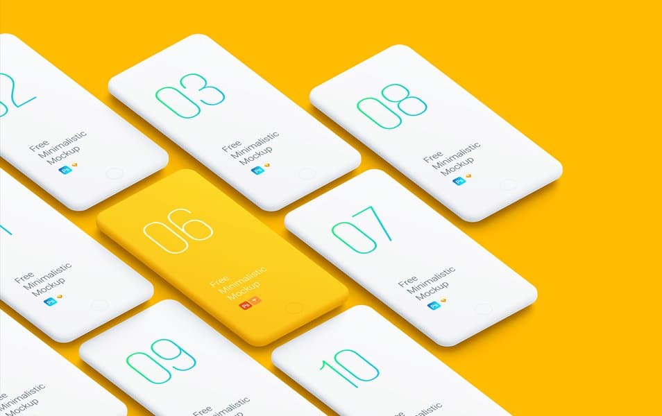 50+ iPhone 7 Mockup Design Templates 9 Free Minimalistic Phone Mockups