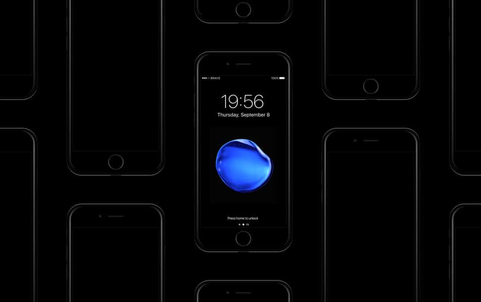 Free iPhone 7 - Jet Black Sketch Mockup