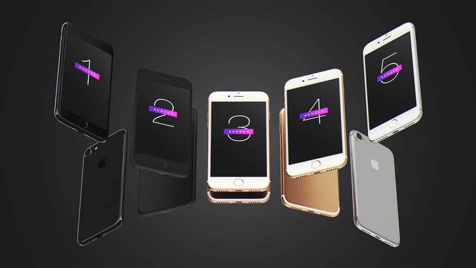 50+ iPhone 7 Mockup Design Templates 68 Free iPhone 7 UI Mockup PSD