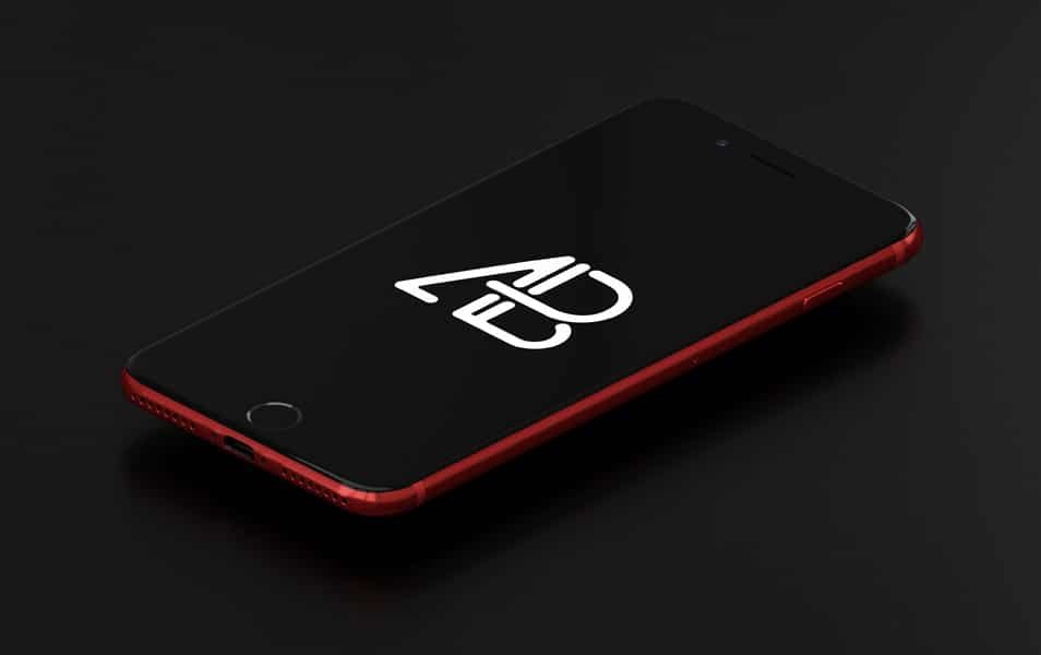 50+ iPhone 7 Mockup Design Templates 6 Product Red iPhone 7 Plus Mockup Vol.3