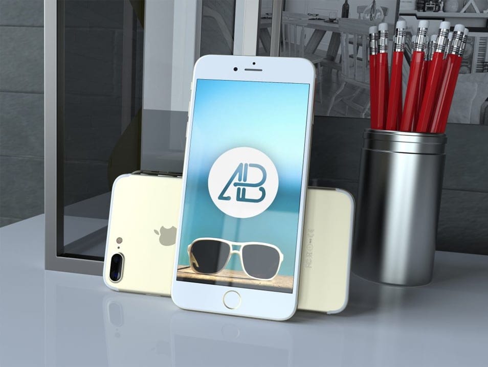 50+ iPhone 7 Mockup Design Templates 51 Realistic Gold iPhone 7 Plus Mockup