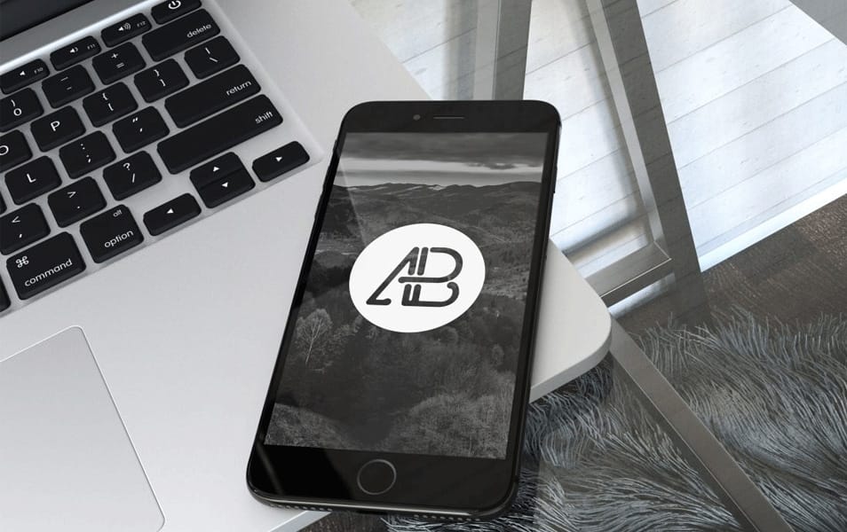 50+ iPhone 7 Mockup Design Templates 79 Realistic Jet Black iPhone 7 Plus Mockup Vol.2