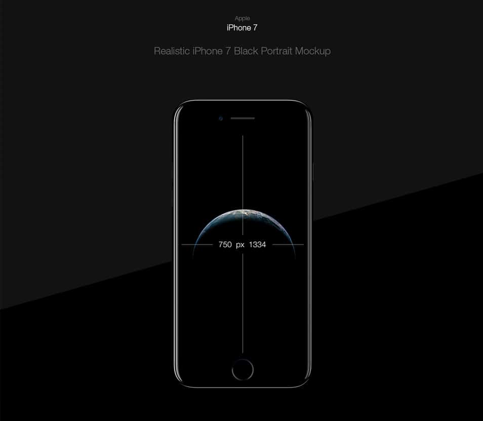 50+ iPhone 7 Mockup Design Templates 77 iPhone 7 Black - Free PSD Mockup