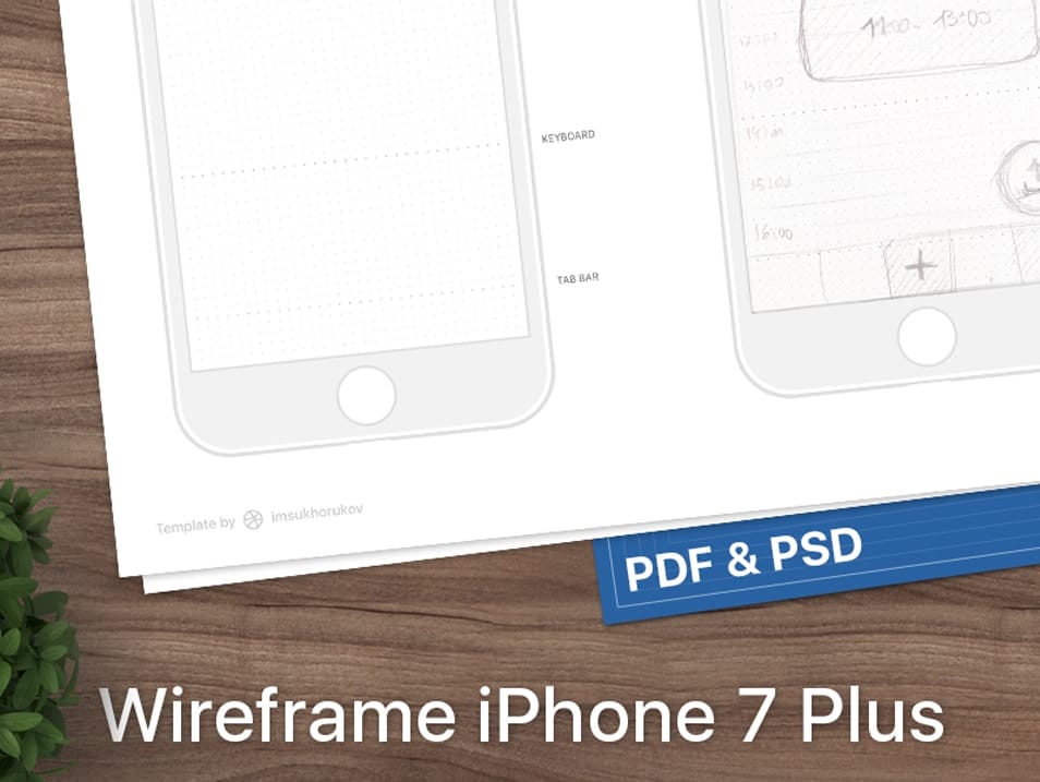50+ iPhone 7 Mockup Design Templates 94 iPhone 7 wireframe