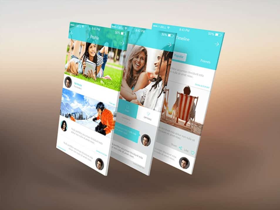 The Ultimate Collection of 2000+ Free Mockup Templates PSD Designs 124 3D Mobile App Screens MockUp