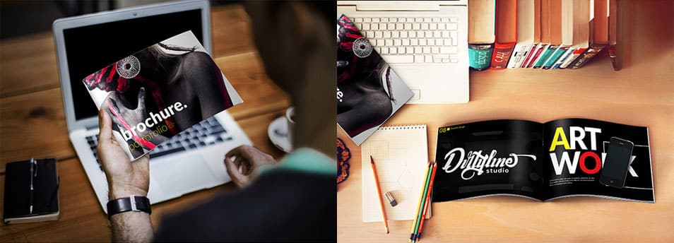 The Ultimate Collection of 2000+ Free Mockup Templates PSD Designs 366 A5 Horizontal Brochure MockUp