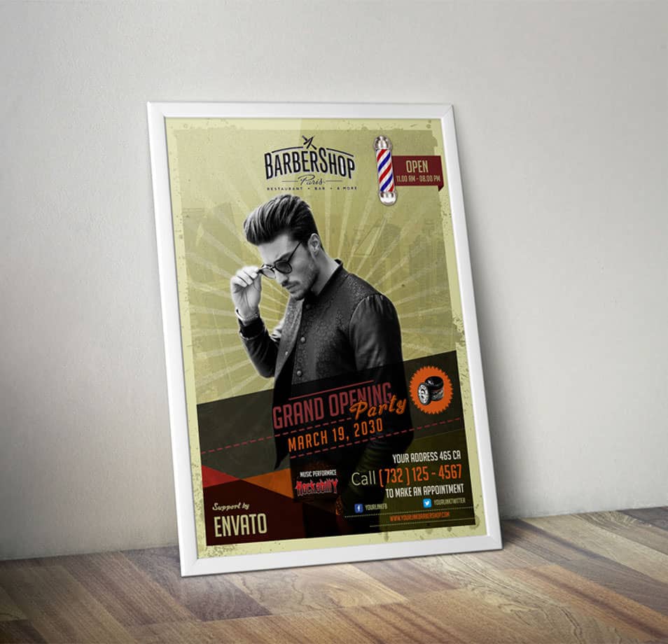 Barbershop Retro Flyer Template