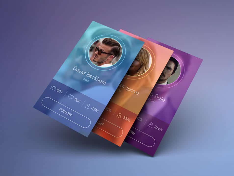 Celebrity profiles iOS mockups